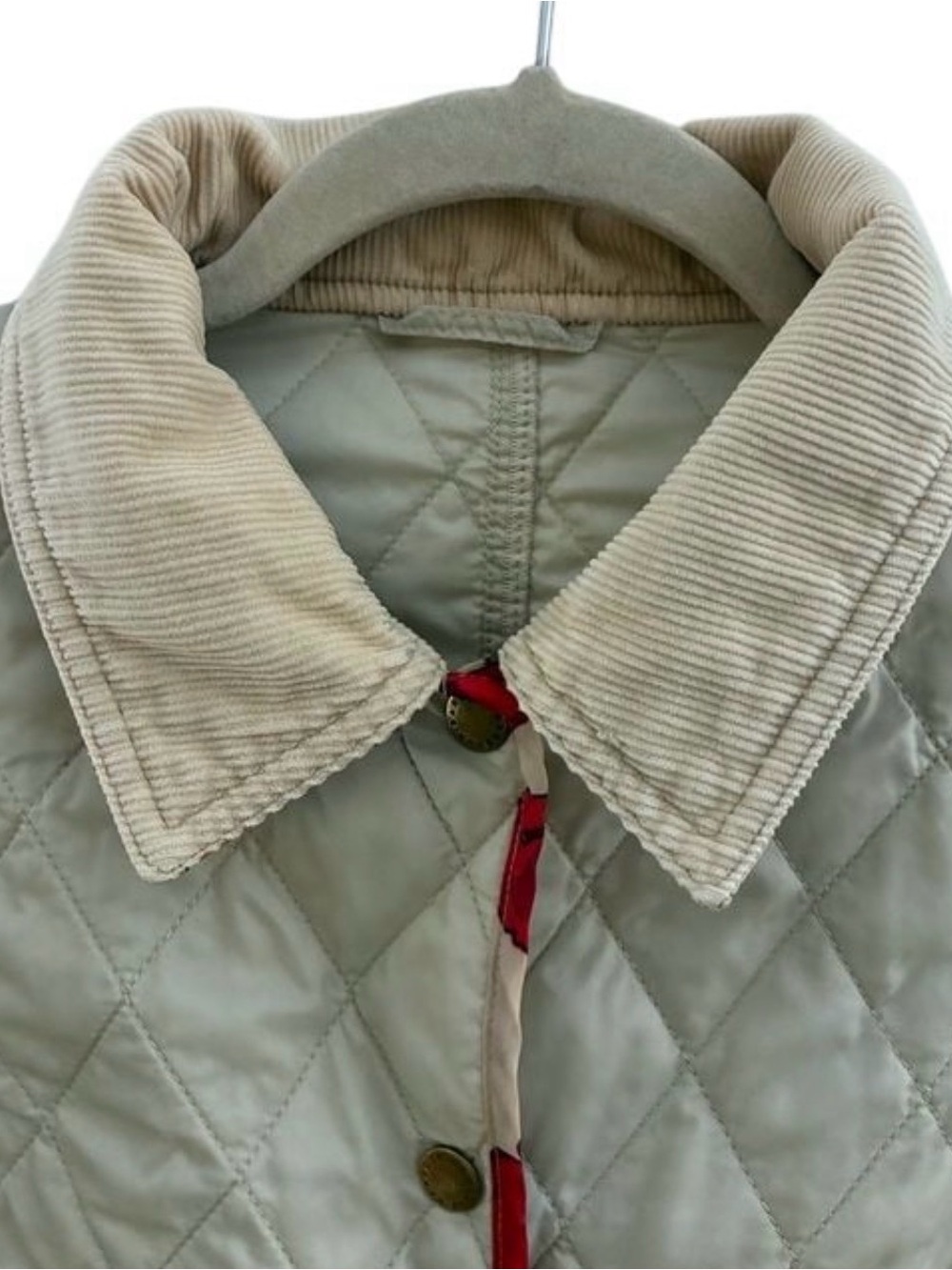 Barbour Cream Country Cottage Quilted Puffer Jacket with Cord Collar 8